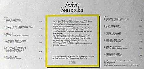 LP Aviva Semadar: Das Glück der Lieder (Polydor 817 033-4) D 1983