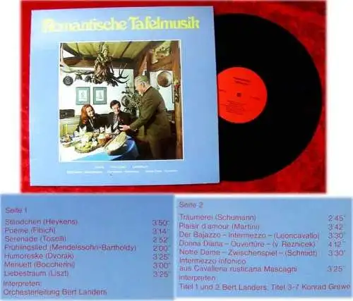 LP Bert Landers Konrad Grewe Romantische Tafelmusik