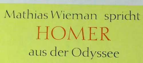 2LP Box Mathias Wieman spricht Homer aus der Odyssee (DGG 2752 003) D 1979