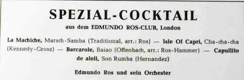 EP Edmundo Ros: Spezial Cocktail (Decca DX 1958) D