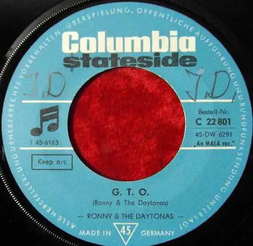 Single Ronny & The Daytonas: G.T.O. (Columbia C 22 801) D