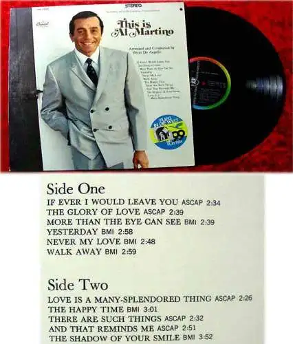 LP Al Martino: This Is Al Martino (Capitol SMK 74 421) D