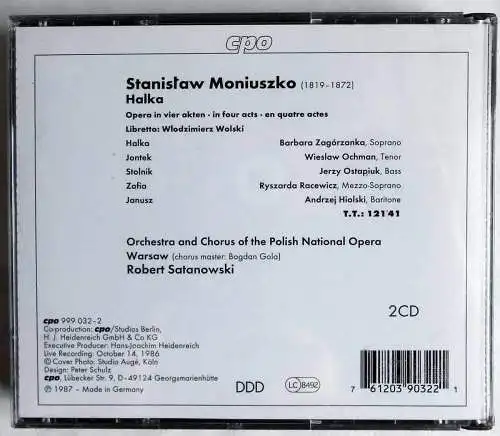 2CD Box Stanislaw Moniuszko: Halka (CPO) 1987