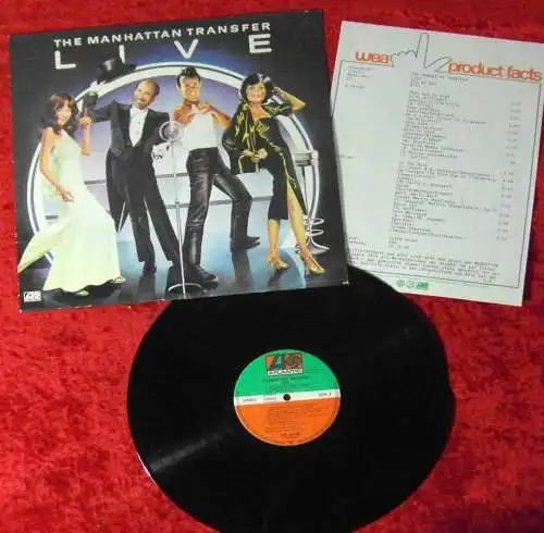 LP Manhattan Transfer: Live (Atlantic ATL 50 540) mit PR Facts D 1978