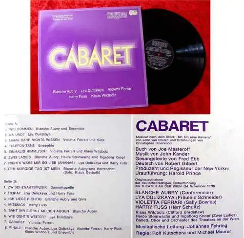 LP Violetta Ferrari in Cabaret  Theater an der Wien - 1970 - mit Blanche Aubry