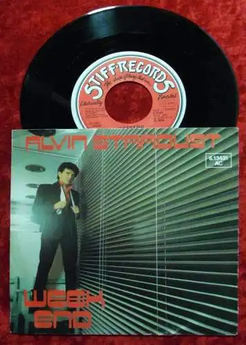 Single Alvin Stardust: Weekend (Stiff 613 431 AC) D 1982 PR Info