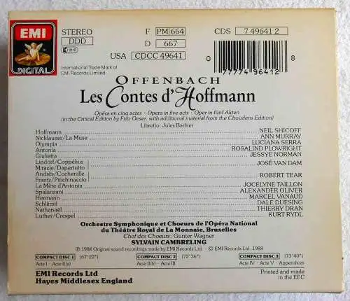 3CD Box Offenbach: Les Contes d´Hoffmann (EMI) 