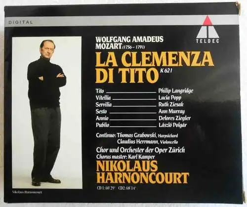 2CD Box Nikolaus Harnoncourt: Mozart - La Clemenza Di Tito (Teldec) 1994