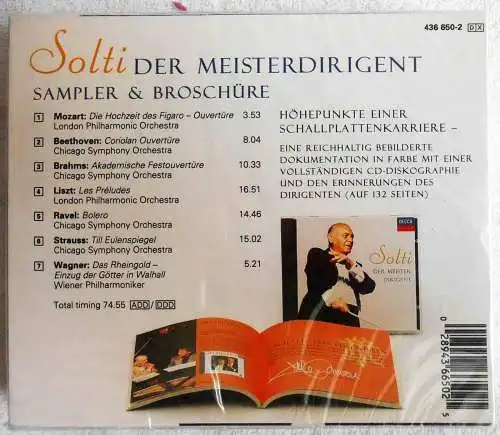 CD Box & Broschüre (132 Seiten) Georg Solti - der Meisterdirigent (Decca) 