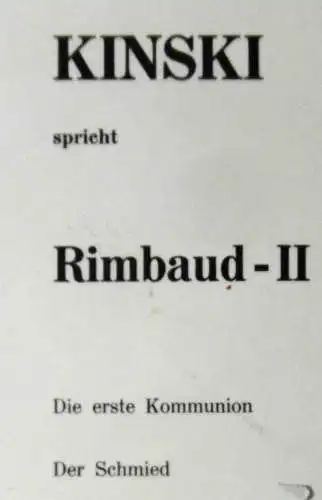 25cm LP Klaus Kinski spricht Rimbaud II (Amadeo AVRS 2038) A