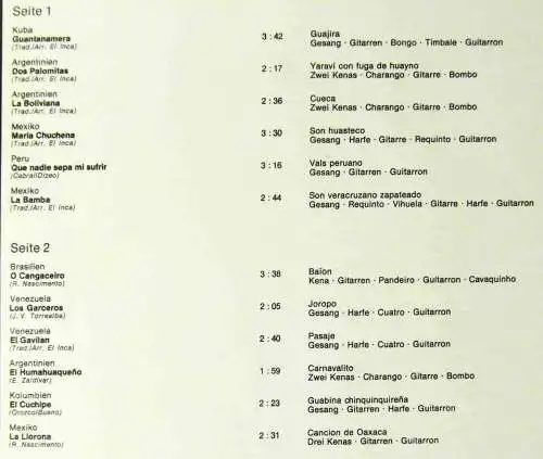 LP Los Incas: Saludes Musicales de la America Latina (Philips 840 592 PY) D 1967