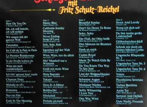2LP Internationale Schlager Bar mit Fritz Schulz Reichel (Karussell 2652 044) D 