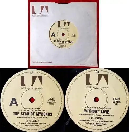 Single Katja Ebstein: The Star of Mykonos (United Artists K-5259) Australien 72