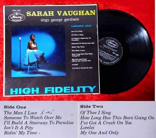 LP Sarah Vaughan Sings George Gershwin (Mercury MMC 14095) UK 1958