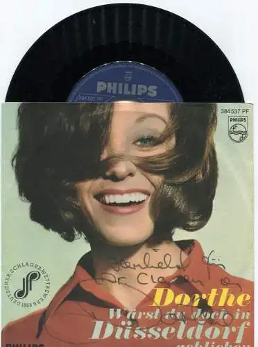 Single Dorthe: Wärst Du doch in Düsseldorf geblieben (Philips) D 1968 Signiert 