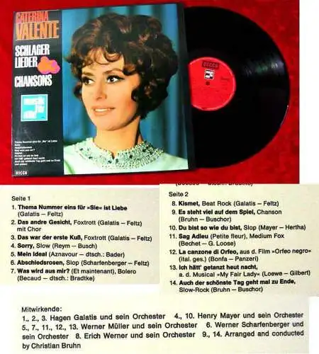 LP Caterina Valente: Schlager Lieder & Chansons (Decca Musik für Alle ND 182) D