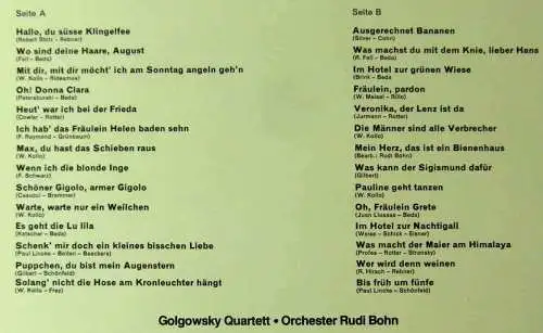 LP Golgowsky Quartett / Rudi Bohn: Ausgrechnet Bananen (Elite Special 32 148-9)