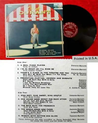 LP Jimmy Durante & His Guests: Club Durant (Decca DL 9049) US