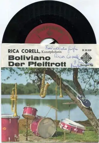Single Rica Corell: Bolivano / Pfeiftrott (Telefunken U 55 529) Signiert