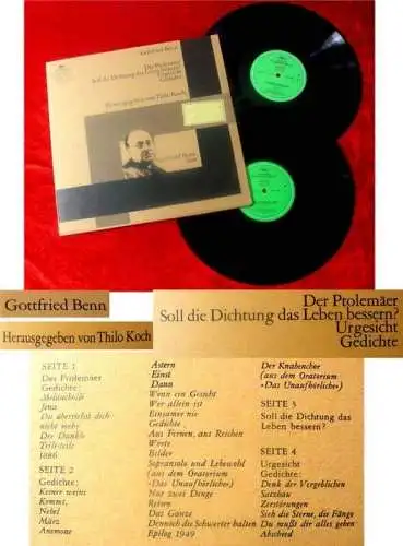 2LP Gottfried Benn Der Ptolemäer Soll die Dichtung das