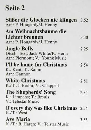 LP Blue Diamonds: White Christmas (Telstar 575/21123) D 1987