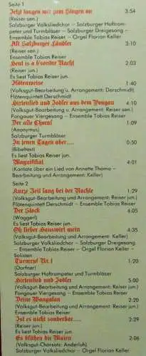 LP Ensemble Tobias Reiser: Adventsingen zu Salzburg (Telefunken 623560 AS) D 78