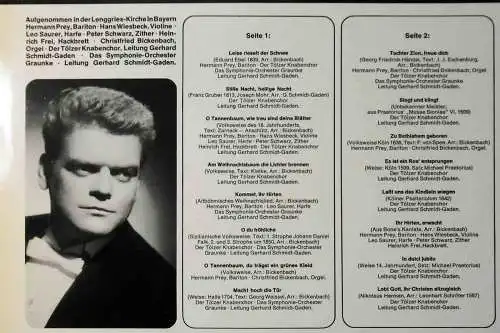 LP Hermann Prey & Tölzer Knabenchor singen Weihnachtslieder  (Hör Zu SHZE 180) 