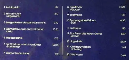 LP Elmar Gunsch & Heinz Jacob Spelmans: Warten auf Weihnachten (Ars 44 301) D 88