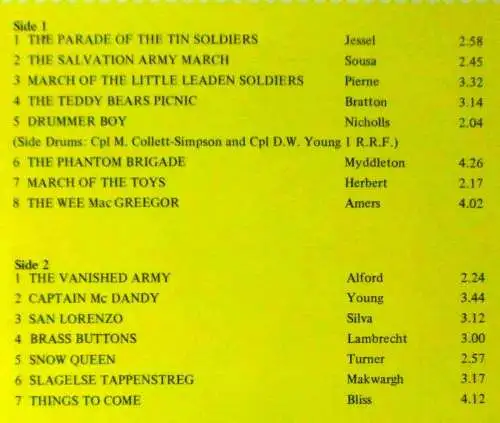 LP Cambrai Staff Band of Royal Tank Regiment: March of The Toys (DR 40) UK 1982