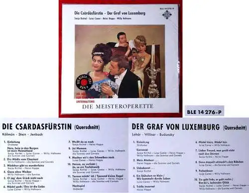 LP Die Meisteroperette: Csardasfürstin / Graf von Luxemburg /Telefunken BLE14276