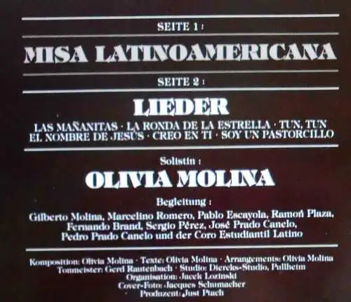 LP Olivia Molina: Misa Latino Americana (Prisma A-8177) D 