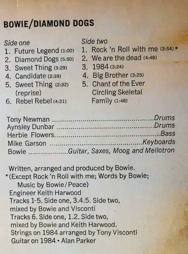 LP David Bowie: Diamond Dogs (RCA APL-1-0576 (LSP) D 1974