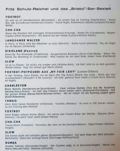 LP Fritz Schulz-Reichel: In der Bar gegenüber (Polydor 46 616 HiFi) D 1963