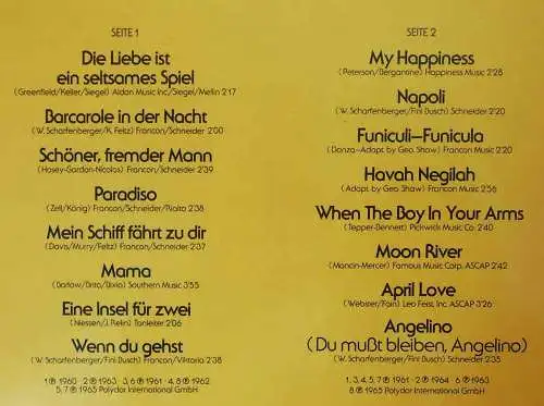 LP Connie Francis: Unvergessene Hits (Polydor 30 189 5) Club Edition D 1980