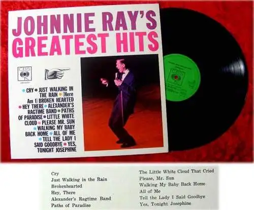 LP Johnnie Ray Greatest Hits Just Walking in the Rain Y