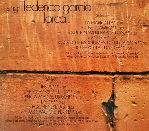 LP Iva Zanicchi singt Frederico Garcia Lorca (Metronome 15.573) D