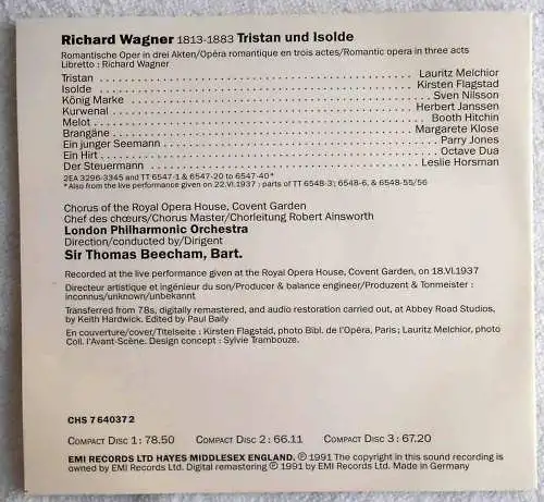 3CD Wagner: Tristan und Isolde - Sir Thomas Beecham (EMI) 1991