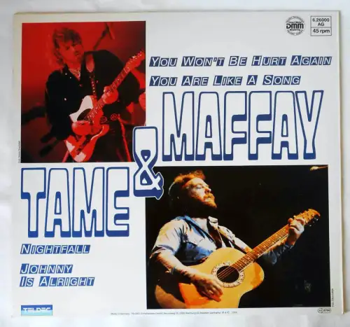 Maxi Tame & Maffay: You Won´t Be Hurt Again +3 (Teldec 626000 AG) D 1984