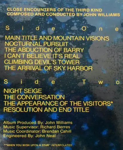 LP Close Encounters of the Third Kind - John Williams (Arista DLART 2001) UK 78