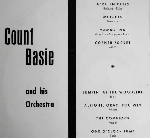 25cm LP Count Basie in Europe (Deutscher Schallplattenclub D 020) D 