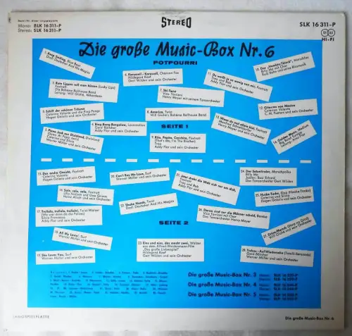 LP Große Music-Box Nr. 6 (Decca SLK 16 311-P) Stereo (D)