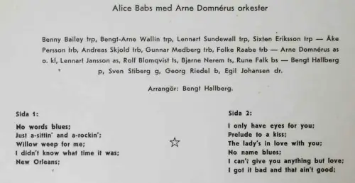 LP Alice Babs & Ulrik Neumann: Alice och Ulrik (Decca LK 4000)