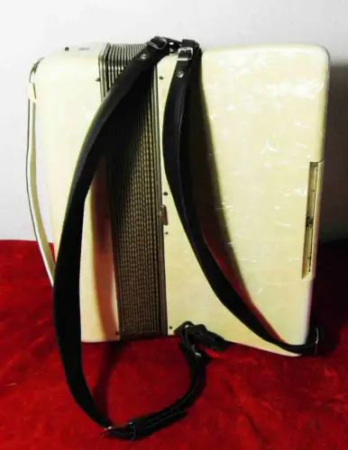 Akkordeon Scandalli Brevetto Sax Klappen 120 Bässe perlmutt im Koffer