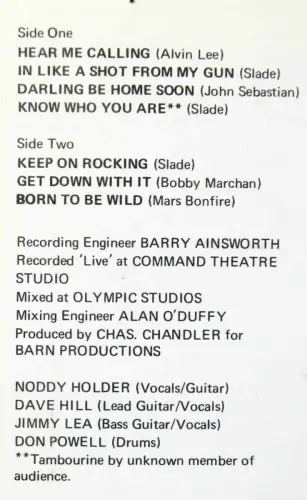 LP Slade: Alive! (Polydor PD 5508) US 1972