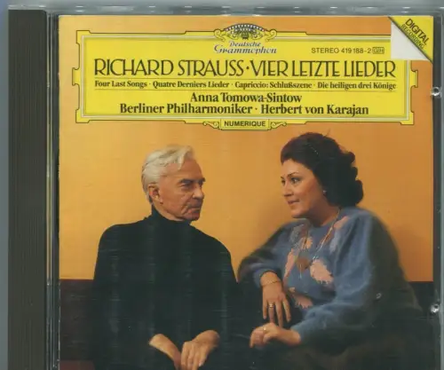 CD Anna Tomowa Sintow Herbert von Karajan: Strauß Vier letzte Lieder (DGG)