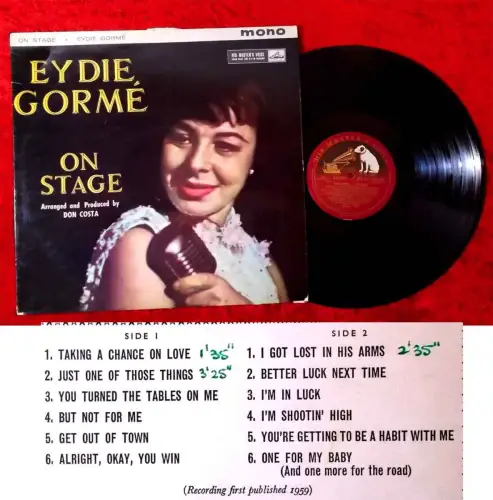 LP Eydie Gorme: On Stage (HMV CLP 1323 Mono( UK 1959
