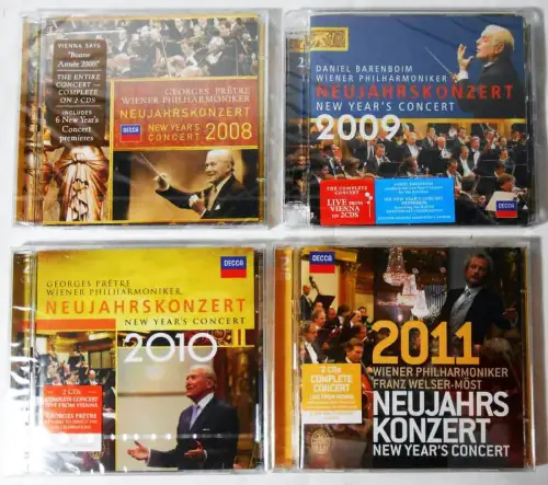 8 CD Neujahrskonzerte der Wiener Philharmoniker 2008 - 2011  - Sammlung -