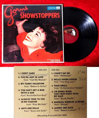 LP Eydie Gorme Sings Showstoppers (HMV CLP 1257) UK 1958