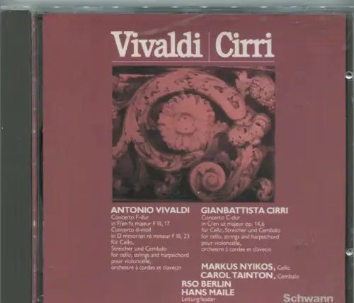 CD Markus Nikos: Vivaldi - Cirri (Schwann) 1983