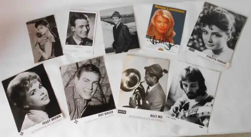 9 Pressefotos & Fotokarten - Sammlung - 60er Jahre Schlagersänger usw...